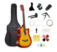 38'' Wood Acoustic Guitar for Adults, 6 Steel-String Acoustic Guitar With Guitar Bag and Beginner Kits for Beginner