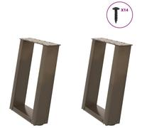 (38 x (42-43) cm) vidaXL Console Table Legs U-Shaped Desk Legs Metal Bar Stand DIY 2 pcs Steel