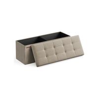 38 x 76 x 38 cm Foldable Small Storage Ottoman, Camel Brown / 110 x 38 x 38 cm