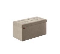 38 x 76 x 38 cm Foldable Small Storage Ottoman, Camel Brown / 76 x 38 x 38 cm