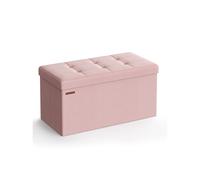 38 x 76 x 38 cm Foldable Small Storage Ottoman, Jelly Pink / 76 x 38 x 38 cm