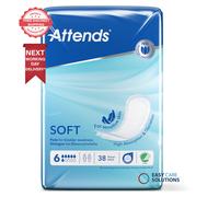 38 x Attends - Soft 6 Super Unisex Pads | 1 Pack of 38