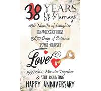 38 Years Of Marriage: Funny 38th couple wedding anniversary gift for both, her and him, lined Notebook, 100 pages, 6 in x 9 in (15.2 x 22.9 cm)