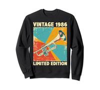 38 Years Old Gift Vintage 1986 Trumpet Lover 38th Birthday Sweatshirt