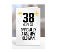 38 Years Old, Officially a Grumpy Old Man Card, Funny, Joke, Gift, 38th Happy Birthday, Presents for, Dad, Daddy, Grandad, Husband, Uncle, Him, Male, A5-164_10