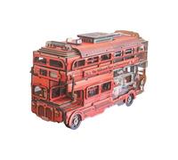 380+PCS 3D Wooden Puzzle Double Decker Bus Model Kit, Retro British Style DIY Assembly Street Scene Vehicle Puzzle, Creative Gift for Adults & Teens, Collectible Gift Decor