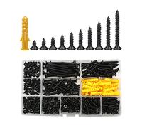380 Pcs Flat Self Tapping Screws,M4 Metal Countersunk Head Wood Screws