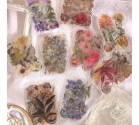 380 Pcs Natural Flower Stickers for Scrapbooking, Floral Decorative Retro Decals Aesthetic Watercolor Stickers for Phone Case Stickers Art Journaling Bullet Junk Journal Planners DIY Craft Notebook