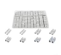 380 Pcs Non Insulated Butt Connectors, Copper Wire Crimp Terminals 22-6 AWG, Electro-For Tin Plated Splices for DIY, Machinery, Automotive, Marine and Electrical