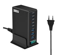 380 W USB C Charger Multiple, GaN III 8 Ports Fast Charger Charging Station with 5 USB-C and 3 USB-A Charger PD PPS 100 W Laptop Charger Adapter for Mac Book Pro/A-ir, i-Pad Pro/A-ir