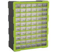 380 X 160 X 475mm 60 Drawer Parts Cabinet - Green - Wall Mounted / Standing Box