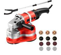 3800W Wall & Floor Sander - 3-Head Electric Concrete Grinder with Telescopic Pole, High-Temp Resistant & Multiple Grinding Discs