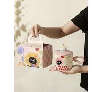 380ML Cute Cake Cat Ceramic Mug, Comes with Gift-Ready - Perfect for Birthdays & Daily Sips (Pink)
