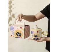 380ML Cute Cake Cat Ceramic Mug, Comes with Gift-Ready - Perfect for Birthdays & Daily Sips (Yellow)