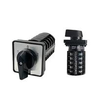 380V 10A 5 Levels 3 Position Silver Contact Dual Power Control Circuit Universal Changeover Rotary Cam Switch Black LW8-10/5 1Pcs(102)
