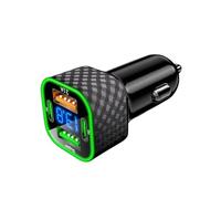 380W Fast Charging Car Adapter 4 Ports USB Digital Screen High Speed Vehicle Chargers Adapter For Truck Car Motorcycle Textured Square Car Chargers Accessory