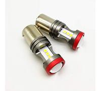 382 Red P21W (12V-24V) 7* 3030 SMD Canbus LED Bulbs (3000K) Car Stop/Tail, Rear Brake lights, Pack of 2