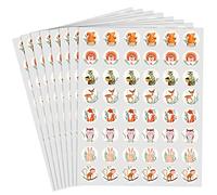 384 Pieces Woodland Creatures Round Candy Sticker Forest Animal Circle Label Envelope Seals Chocolate Stickers for Kids Baby Shower Woodland Creatures Birthday Party Decoration Supplies
