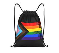 385 Drawstring Backpack Progress Pride Flag Rainbow Gay Lesbian Transgender Bisexual Lgbtq Kids Drawstring Bag Boys Rucksack Large Sports Sack, For Sports, Travel, Holidays
