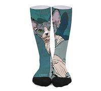 385 Mens Women Socks Sphynx Cat Men'S Dress Sock Sustainable Athletic Socks Unisex Sport Sock, For Baseball, Yoga, 40cm