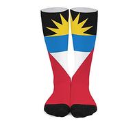 385 Unisex Crew Socks Antigua And Barbuda Flag Boot Socks Soft Sport Sock Hard Wearing Dress Socks, For Casual Wear, Basketball, 40cm