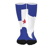 385 Unisex Crew Socks Texas Flag Map Crew Socks Hard Wearing Athletic Socks Soft Boot Socks, For Sports, Yoga, 40cm