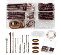 385Pcs Brown Bobby Pins & Hair Grips for Women Hair Pins for Buns with Box