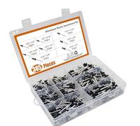 385pcs Metal Blind Rivets Assortment Large Flanges Designs Heavy Duty Fasteners Simple Installation for Secure Fastening Automotive Rivets