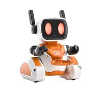 3888 Light-Chasing RC Robot, Remote Control Interactive Toy with LED Eyes, Orange and White