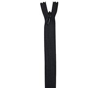 38cm / 15” Concealed Black Zip with Nylon Teeth Light Weight Fastening Invisible Zip for Fitted Dresses, Evening & Bridal Wear, Skirts, Bags Clothing