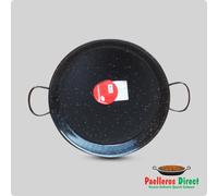 Verano Spanish Ceramics Enamelled Steel Paella Pan W/Handles - 38Cm, Black