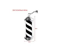 (38cm black white, Uk) Rainproof barber pole led light rotating hair salon sign wall mount energy saving wall lamp retro style for outdoor indoor