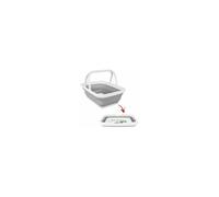 38CM COLLAPSIBLE BASKET WITH HANDLE GREY/WHITE Folding Laundry Basket