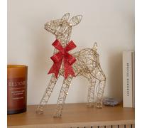 38cm Gold Twist Light Up Baby Reindeer Christmas Decoration with LEDs