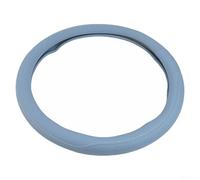 38cm Leather Perforated Patchwork Non-slip Breathable Car Steering Wheel Cover(Blue)