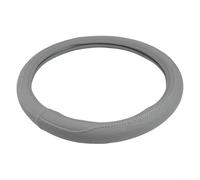 38cm Leather Perforated Patchwork Non-slip Breathable Car Steering Wheel Cover(Gray)
