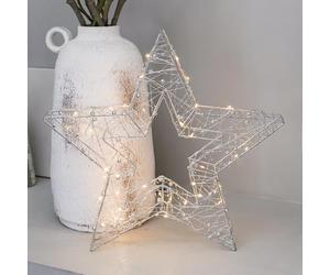 38cm LED Christmas Star Wire Silhouette Window Table Decoration Warm White Indoor Home