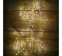 38cm Light up Iron Christmas Reindeer Silhouette with 60 Warm White LEDs