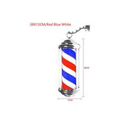 (38cm red blue white, Us) Rainproof barber pole led light rotating hair salon sign wall mount energy saving wall lamp retro style for outdoor indoor