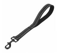 38cm Short Dog Leads Heavy Duty Chew-Resistant Pet Leash Nylon Leashes Walking Reflective with Traffic Padded Handle and 360° Swivel Clip Strong for Small Medium and Large Breeds (Black)