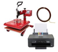 Swing Heat Press Machine & Printer Sublimation Design Transfer Print T-Shirt Kit