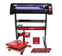 38cm Swing Heat Press Sublimation Printing Bundle w Vinyl Cutter & Flat Heat