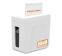 38dB Ultra-Quiet Paper Shredder for Home Use, 6-Sheet Cross-Cut Shredder, Heavy Duty Compact with 10L Pull-Out Bin, Supports Daily Use,Shred Credit Card/Mail/Staple