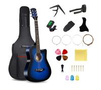 38inch Wood Acoustic Guitar, 6 Steel-String Acoustic Guitar With Guitar Bag and Elementary Tutorial of Folk Guitar for Beginners and Adults