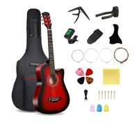 38inch Wood Acoustic Guitar, 6 Steel-String Acoustic Guitar With Guitar Bag, Elementary Tutorial of Folk Guitar for Beginners and Adults.