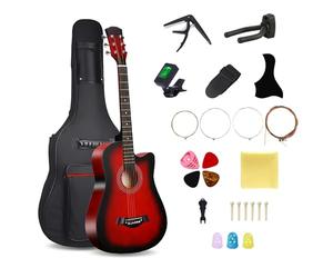 38inch Wood Acoustic Guitar, 6 Steel-String Acoustic Guitar With Guitar Bag, Elementary Tutorial of Folk Guitar for Beginners and Adults.