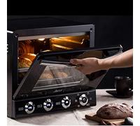 38L Convection Ovens， Toaster Oven， Non-Stick Liner， 2 Decker Ovens With Crumb Tray， Griddle And Lid， Rotisserie Oven， Easy Bake Oven For Kids， Black Useful