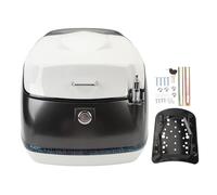 38L Motorcycle Top Case, Motorcycle Rear Top Box with Retro Design, Water Scooter Tail Trunk for Electric Bike and Scooter, Ample Storage with Lock (Black White)