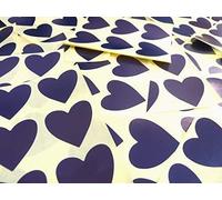 38mm (1.5") Heart Shape Colour Code Stickers - Packs of 72 Large Coloured Hearts Sticky Labels for Craft, Card-Making & Decoration - 33 Colours Available (Navy Dark Blue)