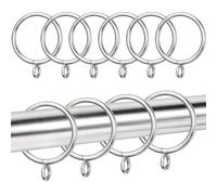 38mm 100 Pack Large Metal Curtain Rings Silver Curtain Pole Rings Drapery Sliding Eyelet Curtains Hanging Rings for 35mm Shower Rods